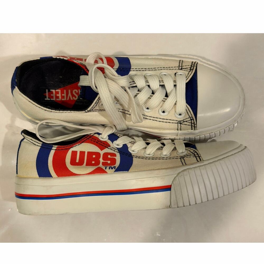 FOCO Chicago Cubs Platform Canvas Sneakers Women’s Size 6 MLB Baseball Shoes